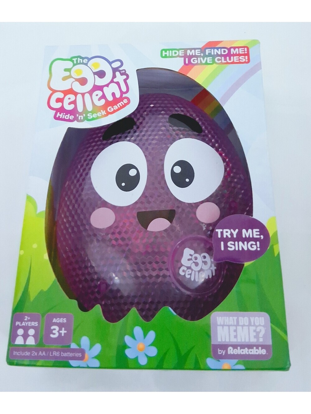 What Do You Meme? The Eggcellent Hide & Seek Game Easter Toy Purple Egg NEW